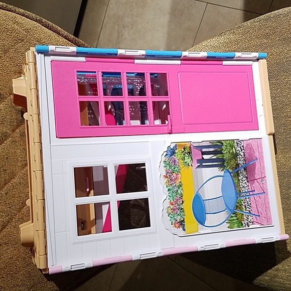 2016 Barbie 2-Story Foldable Dollhouse Playset Multicolor Mattel Fold & Go - Picture 6 of 7